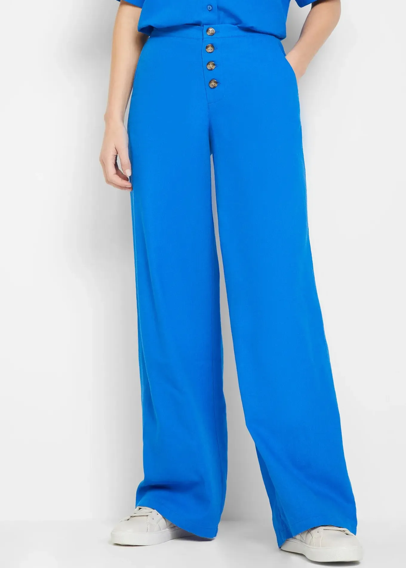 Pantalon palazzo en lin mélangé