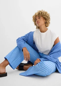 Pantalon palazzo en popeline