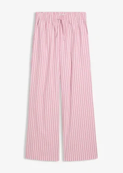 Pantalon palazzo en popeline de coton