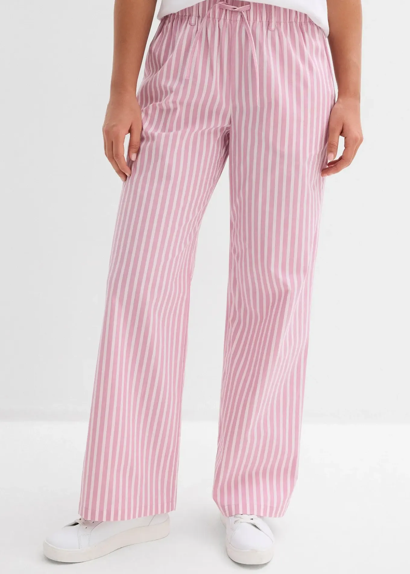 Pantalon palazzo en popeline de coton