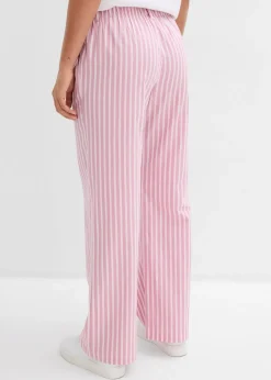Pantalon palazzo en popeline de coton