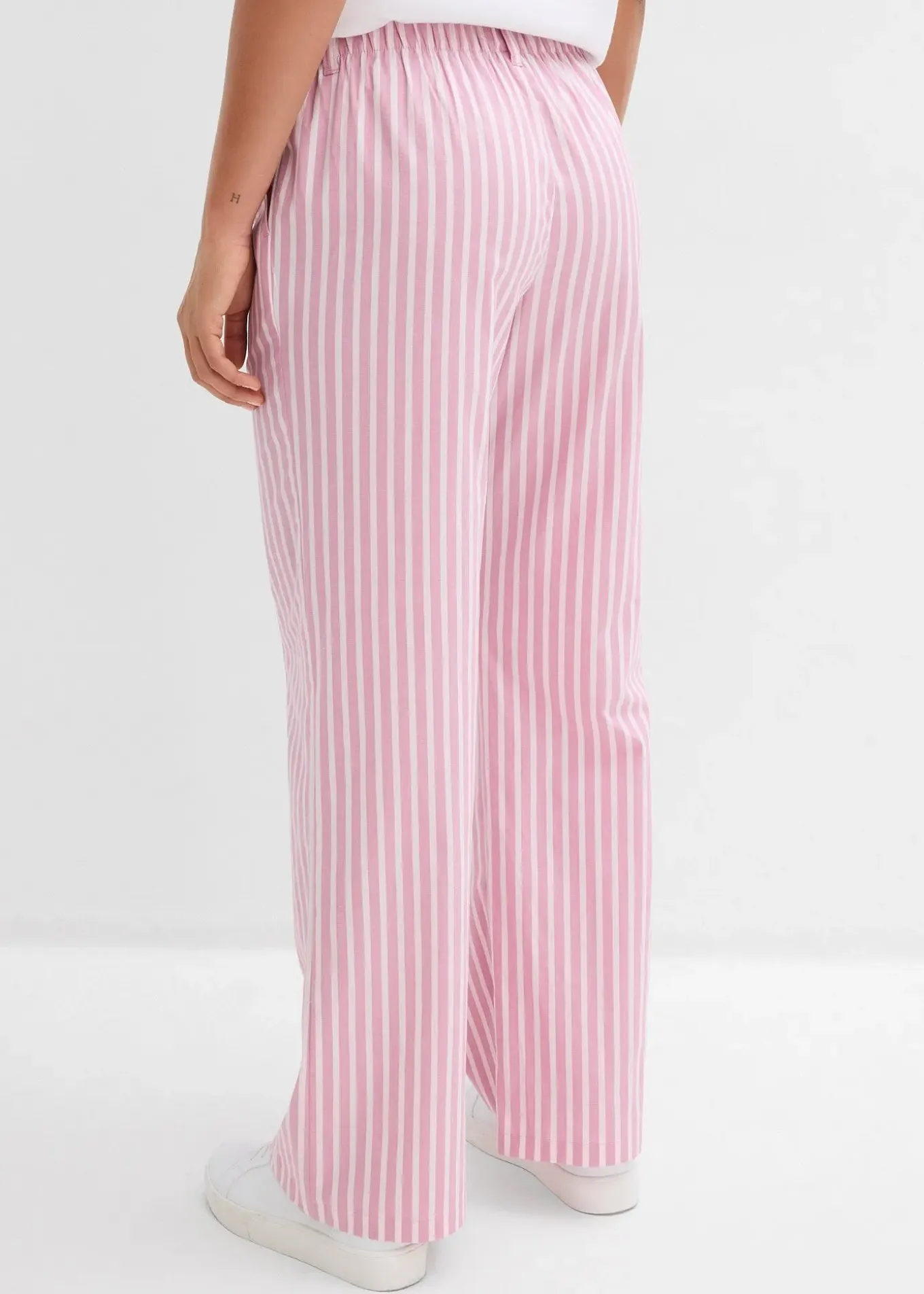 Pantalon palazzo en popeline de coton