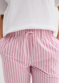 Pantalon palazzo en popeline de coton