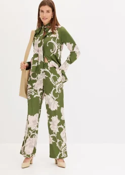 Pantalon palazzo en satin fluide