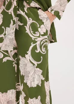 Pantalon palazzo en satin fluide