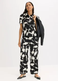 Pantalon palazzo en satin fluide