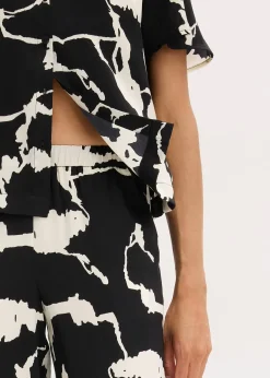 Pantalon palazzo en satin fluide