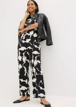 Pantalon palazzo en satin fluide