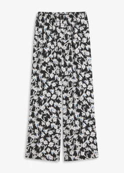 Pantalon palazzo en tissu texturé