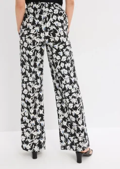 Pantalon palazzo en tissu texturé