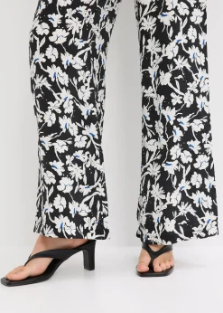 Pantalon palazzo en tissu texturé