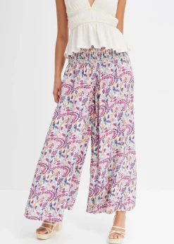 Pantalon palazzo en viscose fluide
