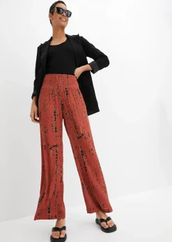 Pantalon palazzo en viscose fluide