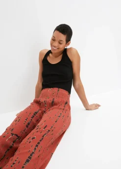 Pantalon palazzo en viscose fluide