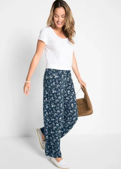 Pantalon palazzo en viscose extensible
