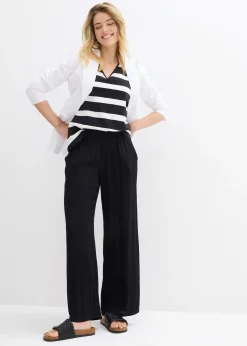 Pantalon palazzo en viscose douce