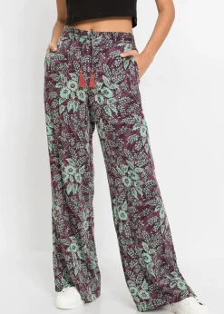 Pantalon palazzo en viscose fluide