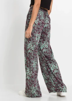 Pantalon palazzo en viscose fluide