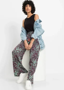 Pantalon palazzo en viscose fluide