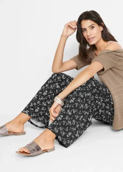 Pantalon palazzo en viscose extensible