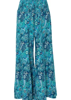 Pantalon palazzo en viscose fluide