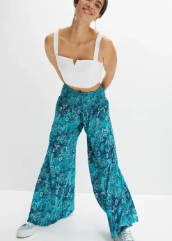 Pantalon palazzo en viscose fluide