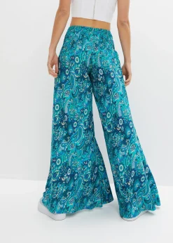 Pantalon palazzo en viscose fluide
