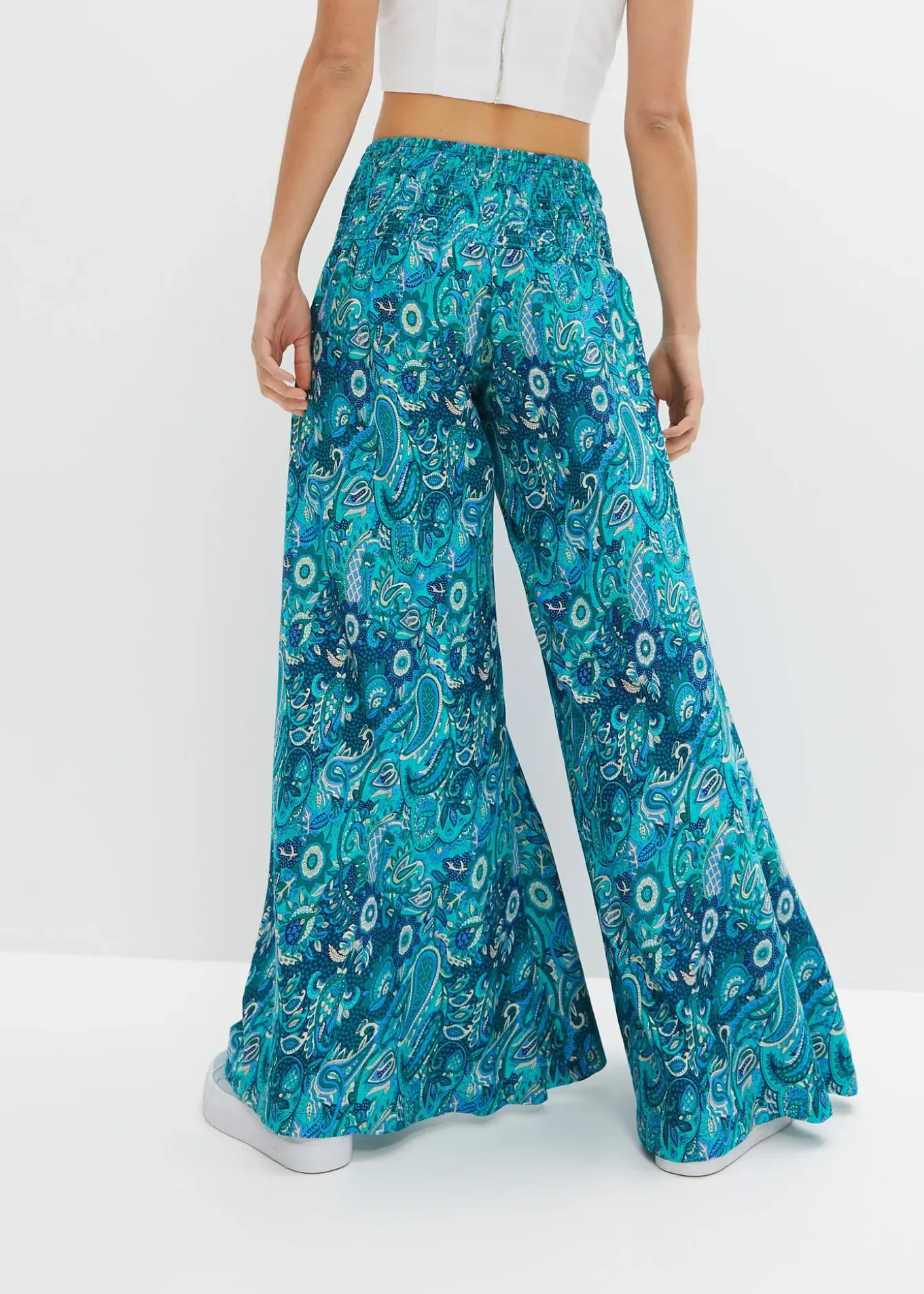 Pantalon palazzo en viscose fluide