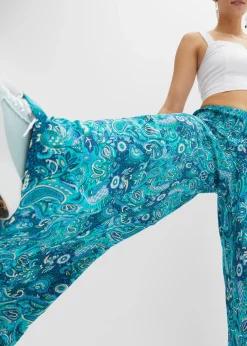 Pantalon palazzo en viscose fluide