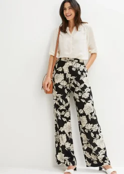 Pantalon palazzo imprimé en viscose