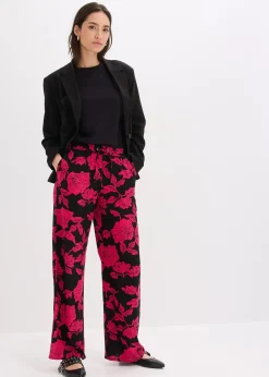 Pantalon palazzo imprimé en viscose