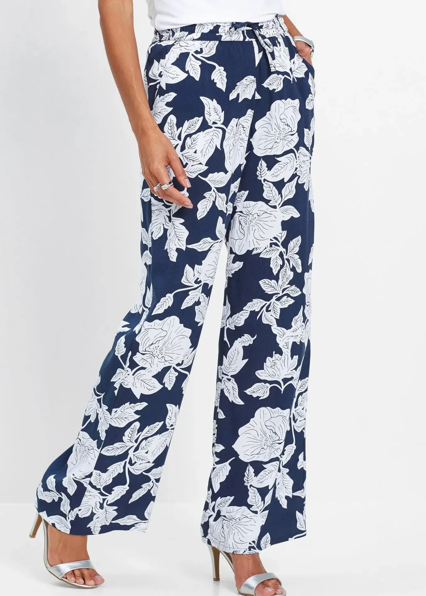 Pantalon palazzo imprimé en viscose