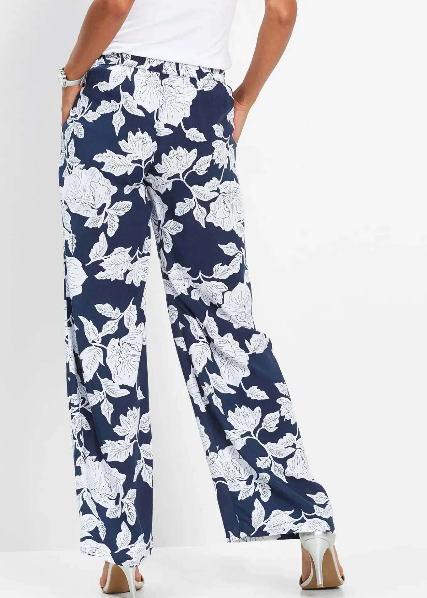 Pantalon palazzo imprimé en viscose