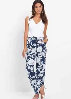 Pantalon palazzo imprimé en viscose