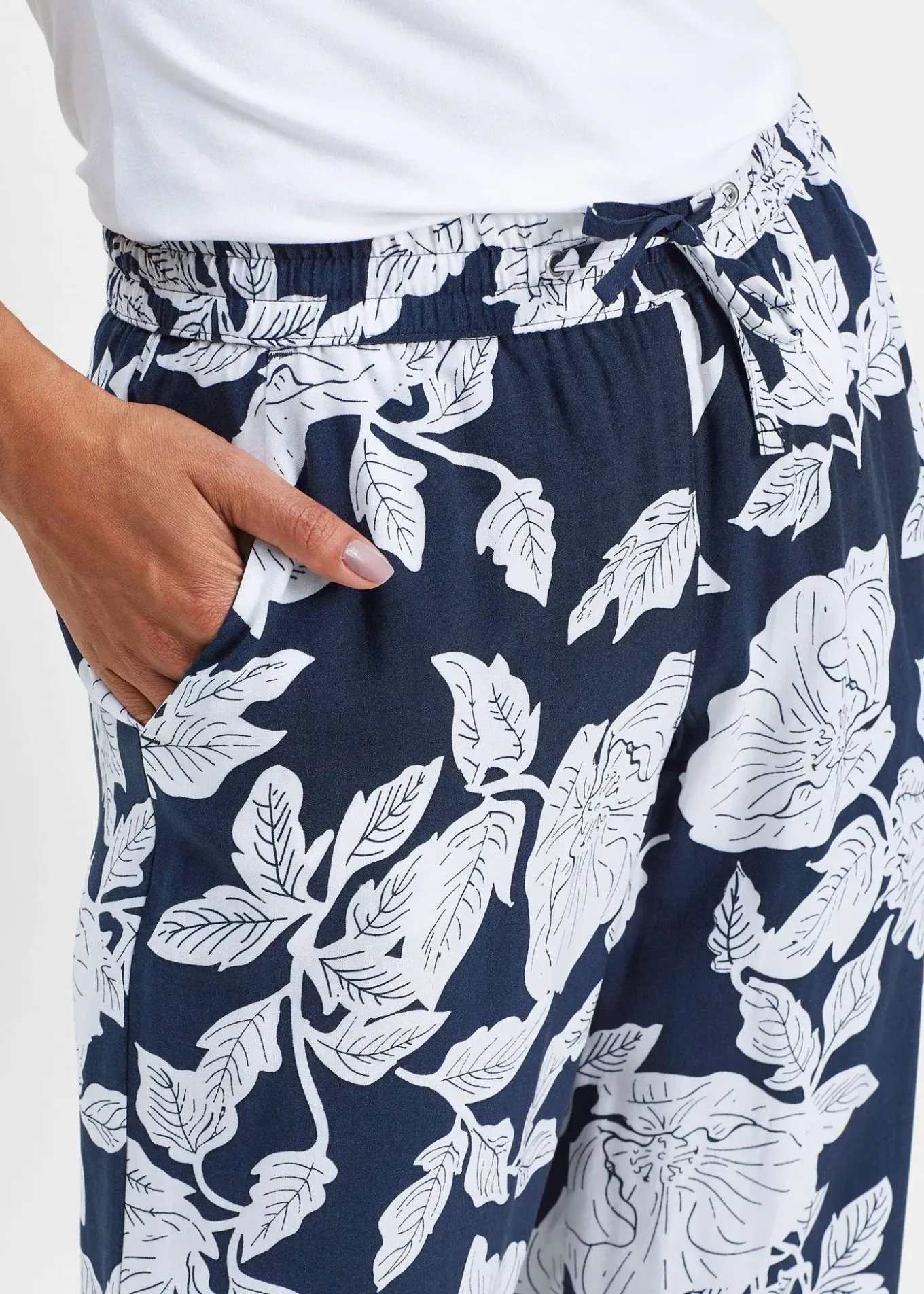 Pantalon palazzo imprimé en viscose