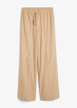 Pantalon palazzo léger en lin et viscose