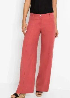 Pantalon palazzo léger en lin mélangé