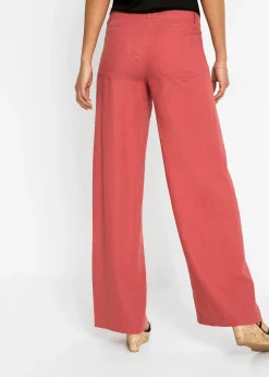 Pantalon palazzo léger en lin mélangé