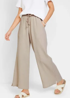 Pantalon palazzo léger en gaze de coton