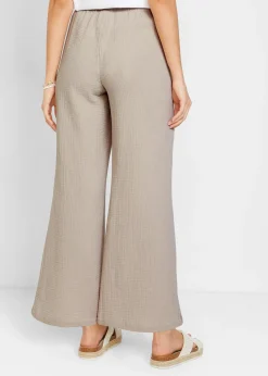 Pantalon palazzo léger en gaze de coton