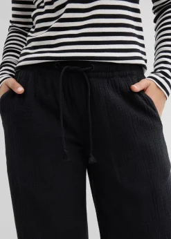 Pantalon palazzo léger en gaze de coton