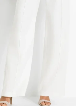 Pantalon palazzo léger en lin mélangé