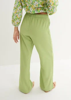 Pantalon palazzo léger en lin et viscose