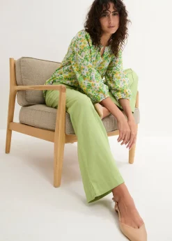 Pantalon palazzo léger en lin et viscose