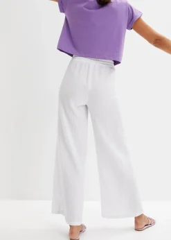 Pantalon palazzo léger en gaze de coton