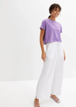 Pantalon palazzo léger en gaze de coton