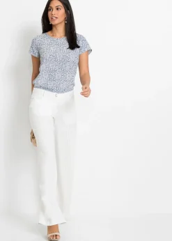 Pantalon palazzo léger en lin mélangé