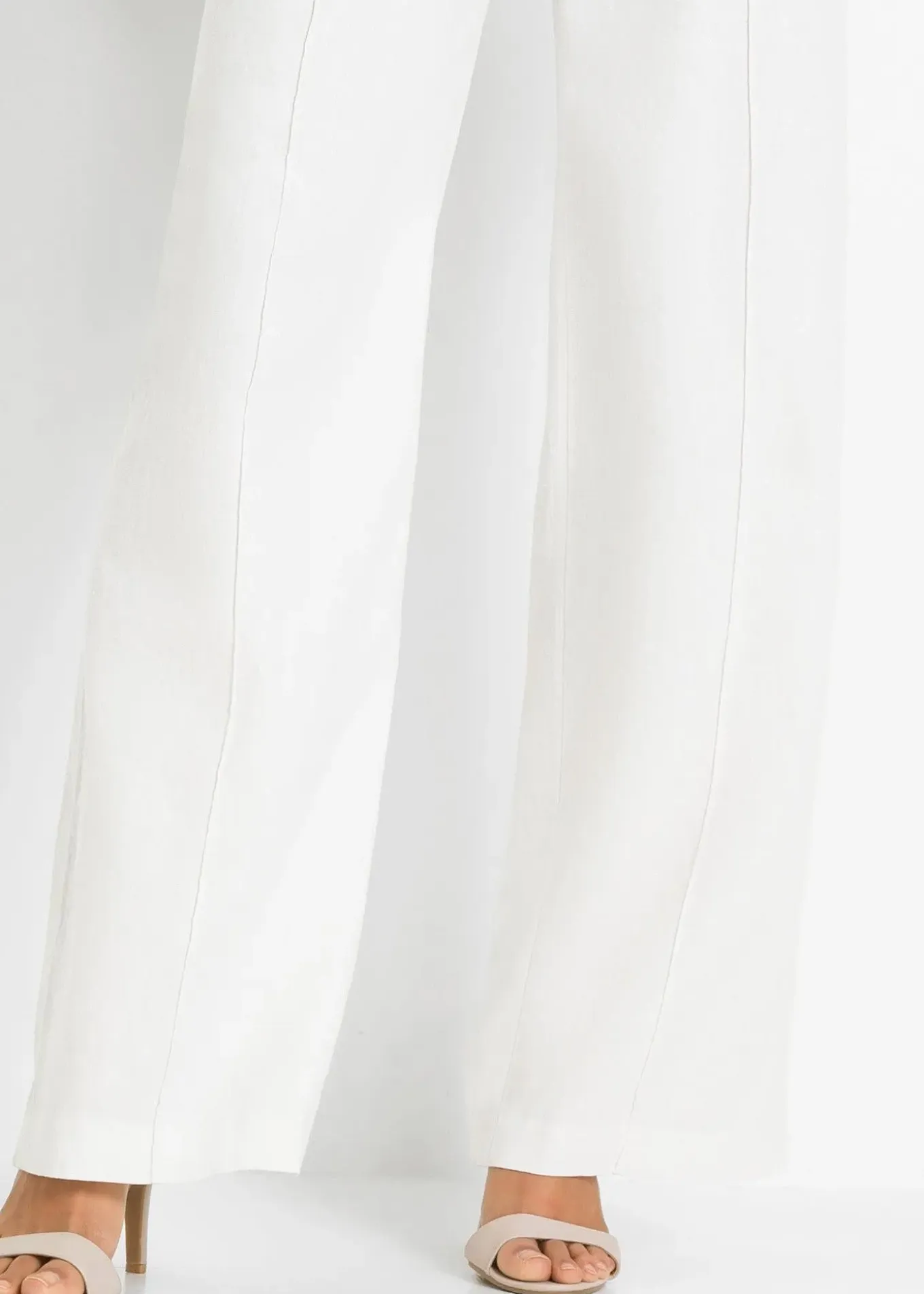 Pantalon palazzo léger en lin mélangé