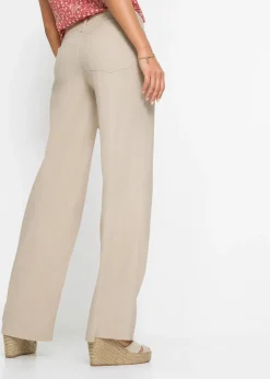 Pantalon palazzo léger en lin mélangé