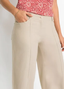 Pantalon palazzo léger en lin mélangé